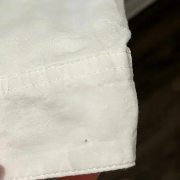 Anthropologie Isabella Sinclair White Embroidered Lace Blouse Button Up Boho M - Picture 10 of 11